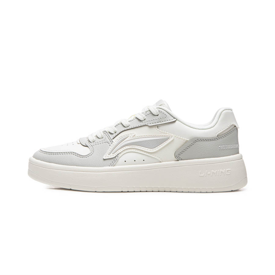 Li-Ning Li Ning Floating Boat Height Increasing Low top Skateboard Shoes Women's White Gray