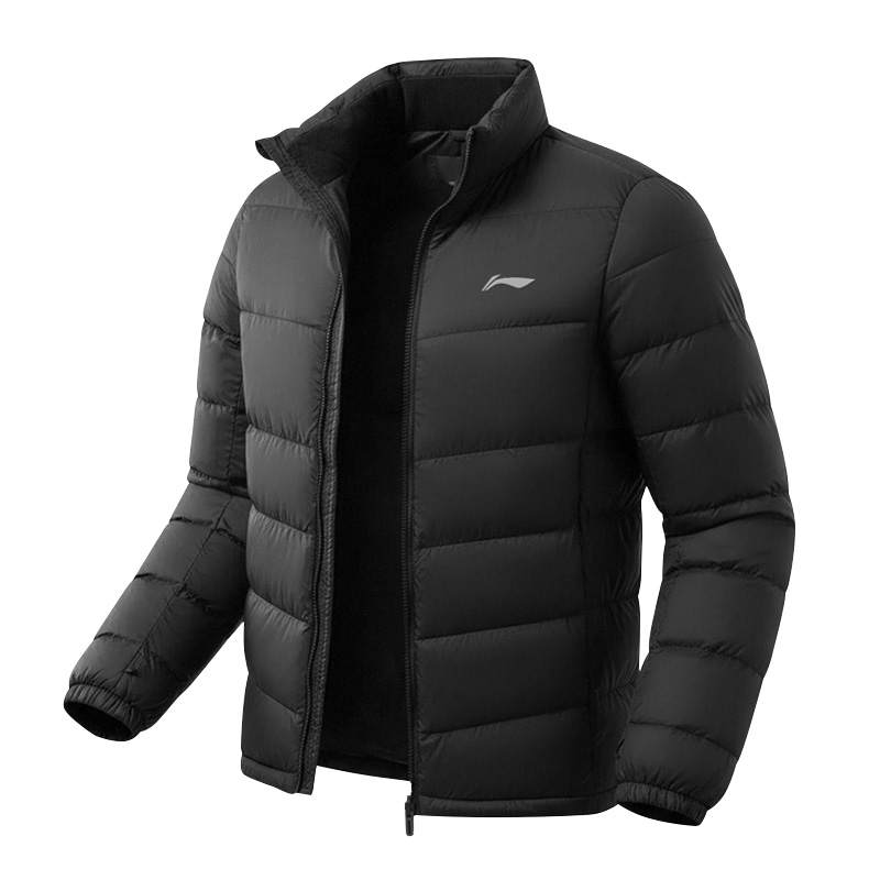 Li-Ning Li Ning Down Jackets Unisex Black Stand Collar Moderate Down Jacket