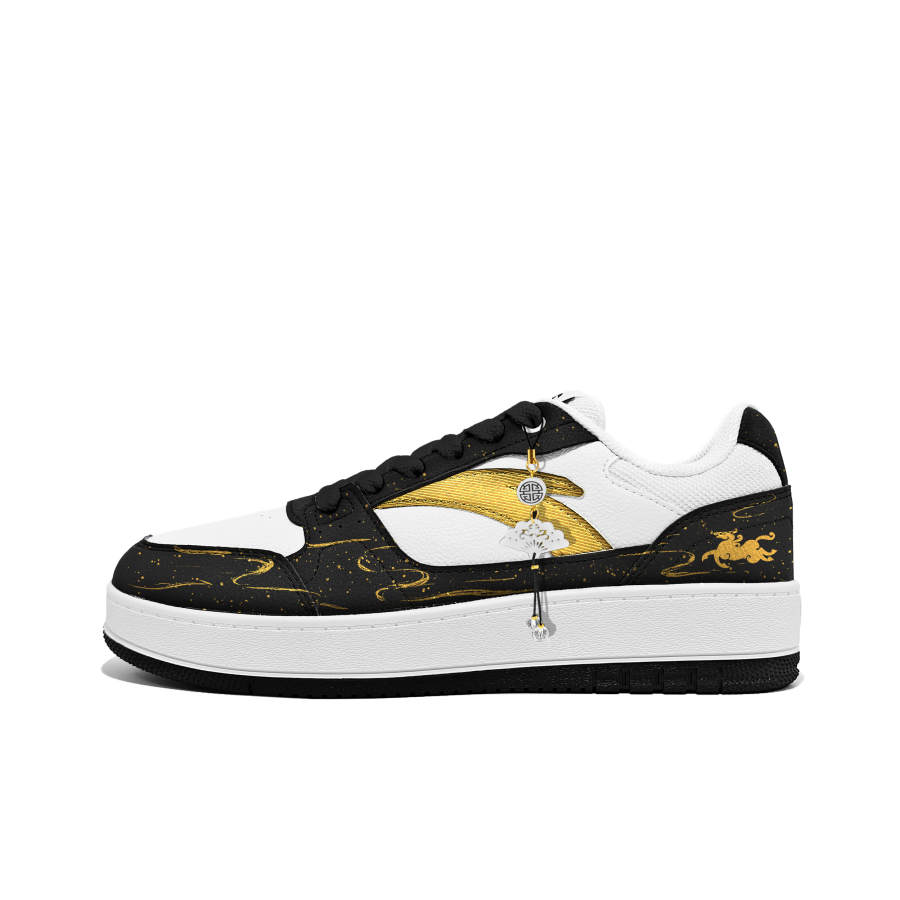 Anta Original 2 Abrasion Resistant Lightweight Low top Skateboard Shoes Unisex Black White