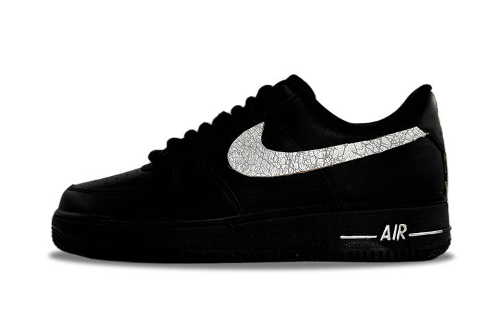 Nike Nike Air Force 1 Laser Dazzling Color Abrasion Resistant Low top Skateboard Shoes Unisex Black