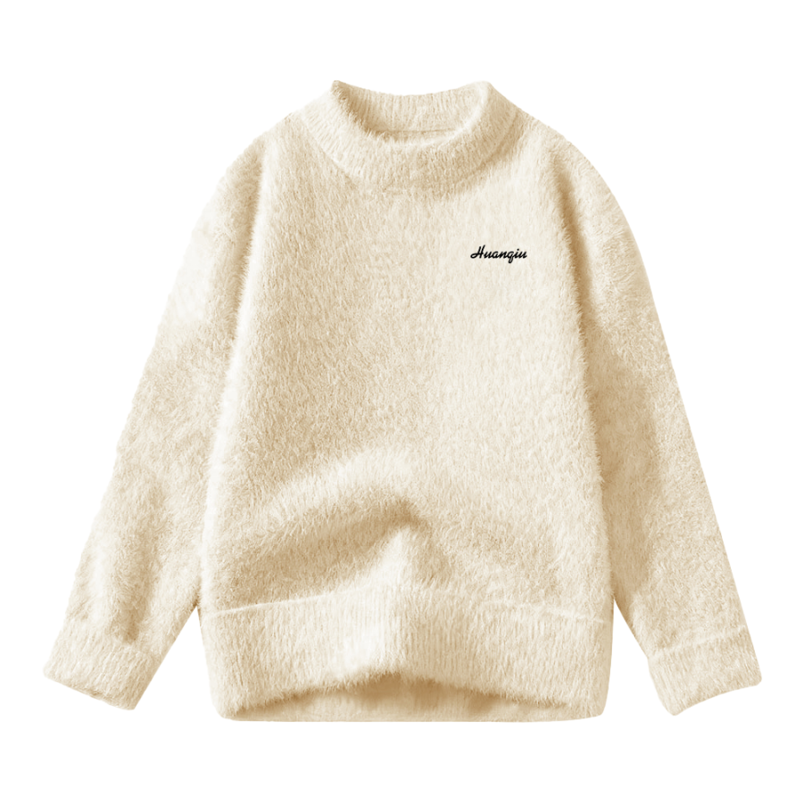 HUANQIU Sweaters Unisex Crew Neck Thickened And Fleece Lined Other