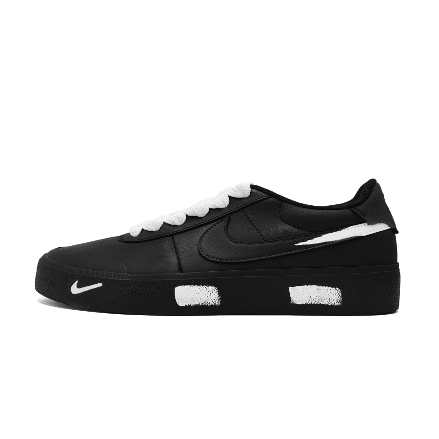 Nike Nike Court Shot One Stroke Leather Abrasion Resistant Abrasion Resistant Low top Skateboard Shoes Unisex White