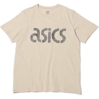 ASICS T Shirts Men's Beige Crew Neck
