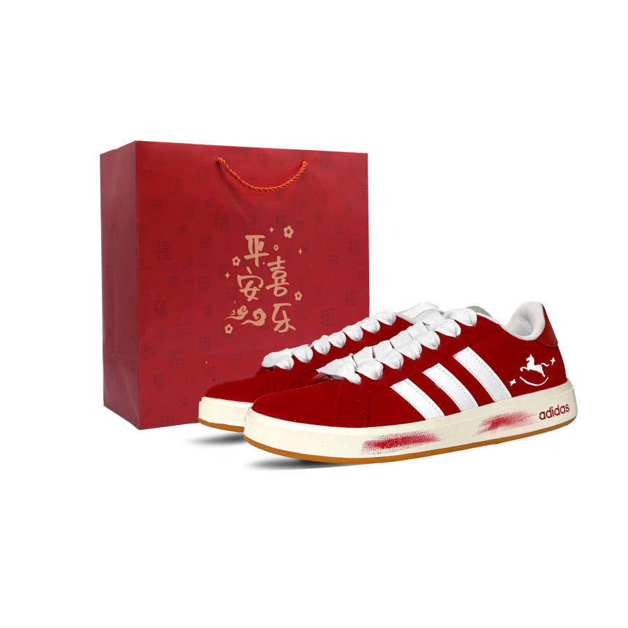 Adidas Adidas Grand Court Base 00s Abrasion Resistant Abrasion Resistant Low top Skateboard Shoes Unisex Red