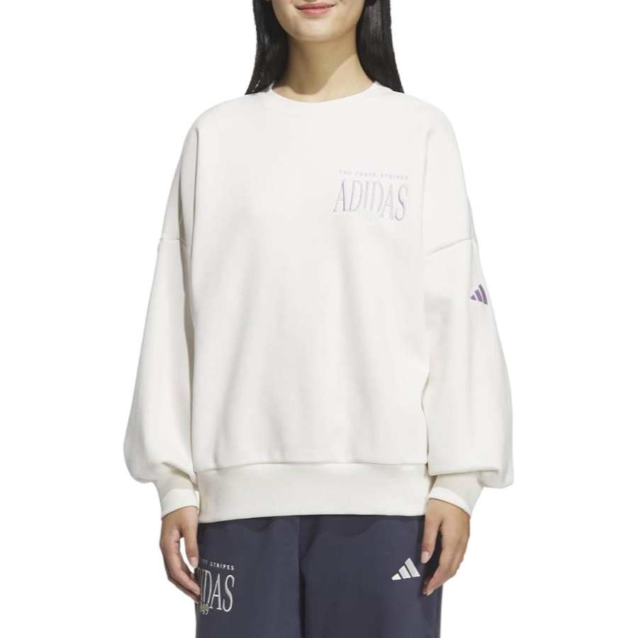 Adidas Adidas Sweatshirts Women's Pink Chalk White Crew Neck Moderate