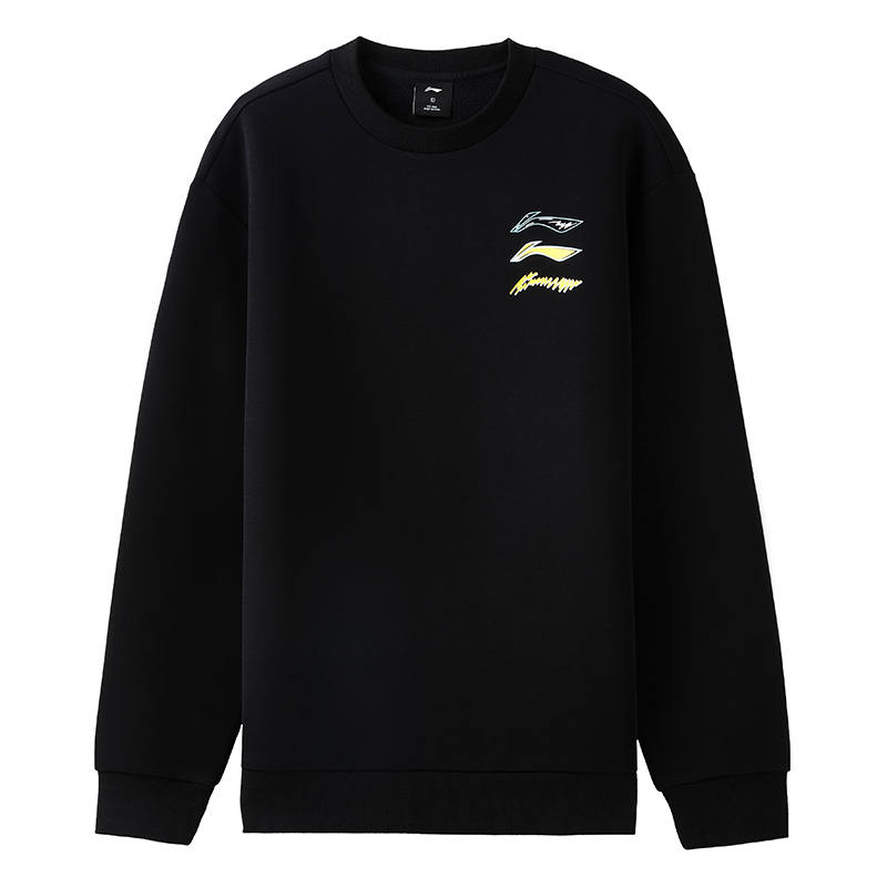 Li-Ning Li Ning Sweatshirts Unisex Black Crew Neck Thickened Regular