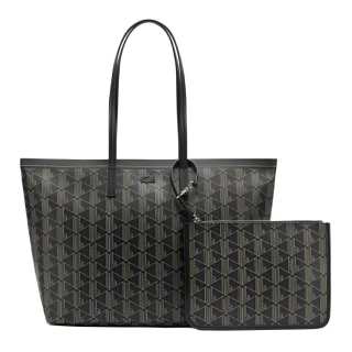 LACOSTE PVC Tote Bag, Shopping Bag, Shoulder Bag Large Women's Black