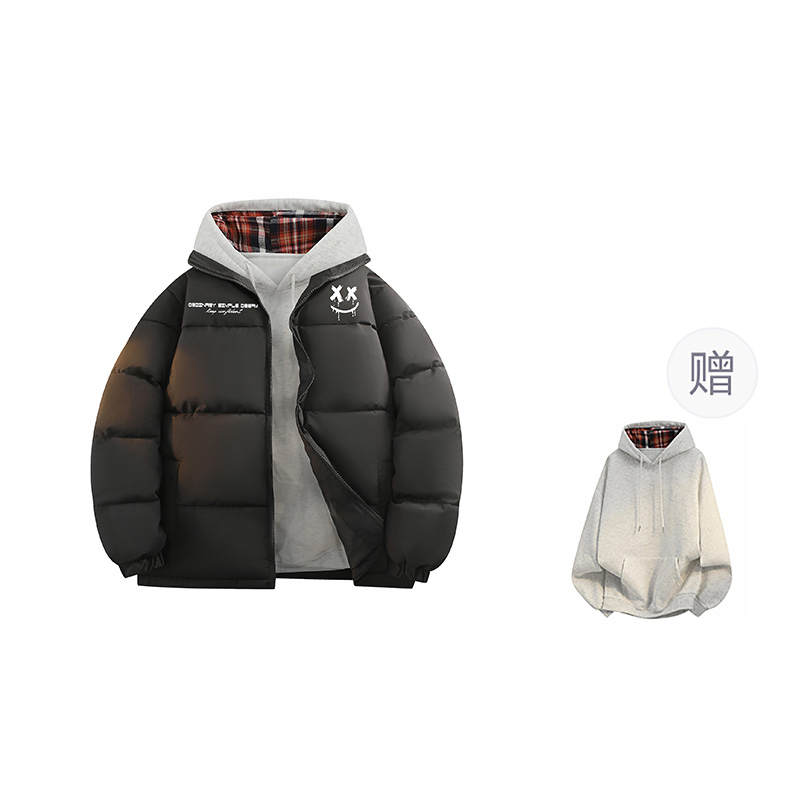 HUANQIU Puffer Jackets Unisex Stand Collar Thickened Padded Puffer Jacket