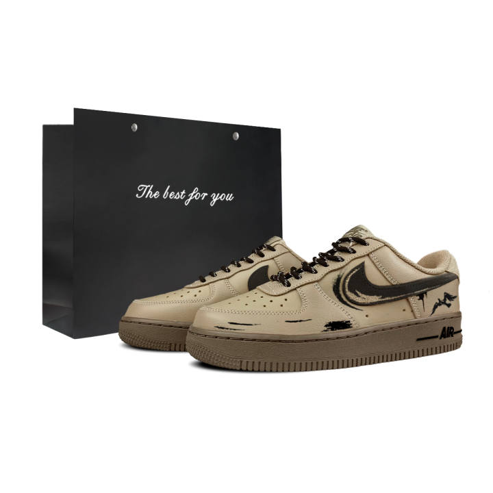 Nike Nike Air Force 1 Abrasion Resistant Abrasion Resistant Low top Skateboard Shoes Unisex Wheat