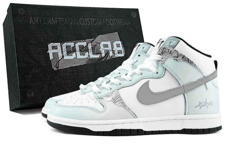 Nike Nike Dunk Abrasion Resistant Height Increasing High top Skateboard Shoes Men's Gray Green