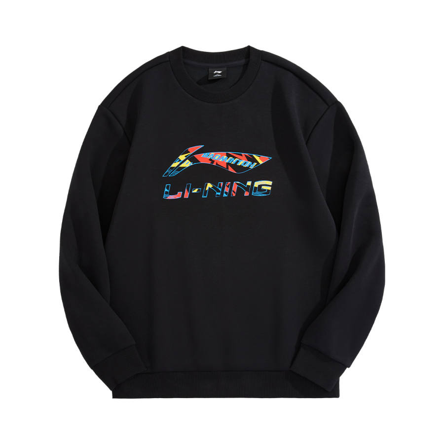 Li-Ning Li Ning Sweatshirts Unisex Black Crew Neck Moderate Regular