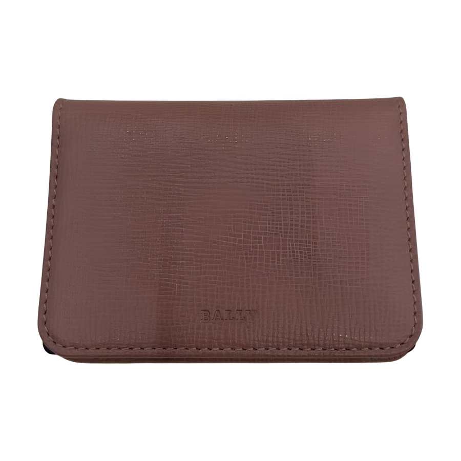 BALLY Cow Leather Clutch Wallet Women's Rose Brown