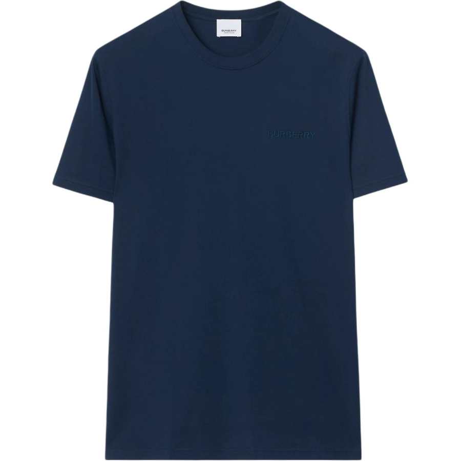 Burberry T Shirts Men's Ink Blue Crew Neck Moderate Straight Fit