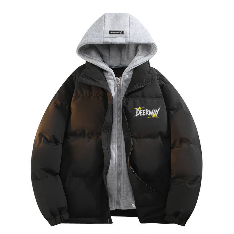 DEERWAY DEERWAY Down Jackets Unisex Hooded Thickened Mock Two Piece Down Jacket