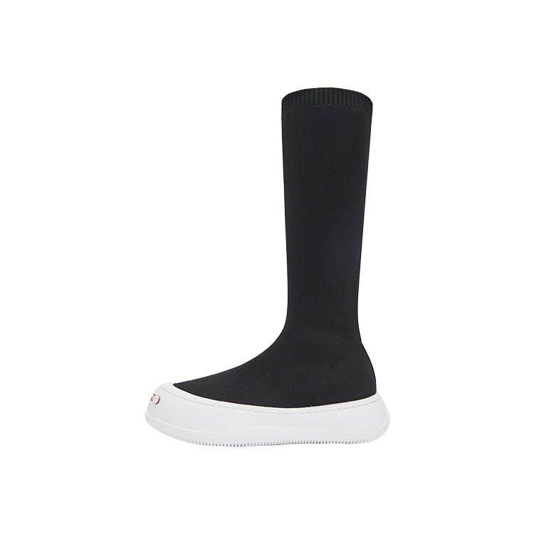SMILEREPUBLIC Half Knee Sock Boots, High Top Knee High Knee high Boots Women's Black
