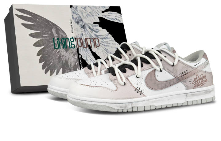 Nike Nike Dunk Synthetic Leather Quick Dry Low top Skateboard Shoes Unisex Pink