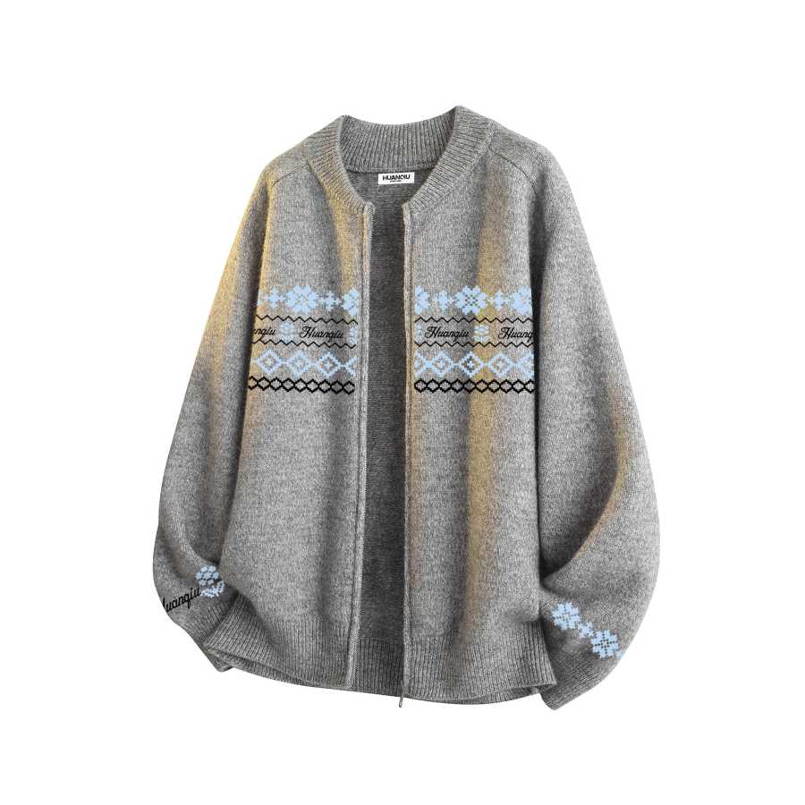 HUANQIU Sweaters Unisex Lapel Moderate