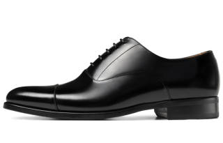 THOM WILLS British Style Shiny Oxford Shoes Dress Shoes Men's Black