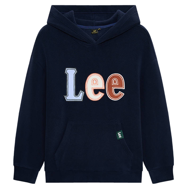 LEE KIDS Sweatshirt Multicolor Logo Fleece Lined Thermal Hood Teenagers