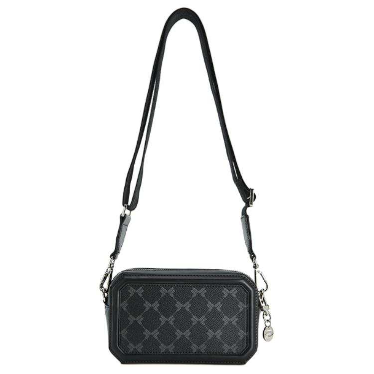 FILA Heritage PU With Synthetic Leather Shoulder Bag, Crossbody Bag Regular Women's Jet Black
