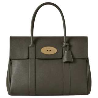 Mulberry Cow Leather Handbag Unisex Green