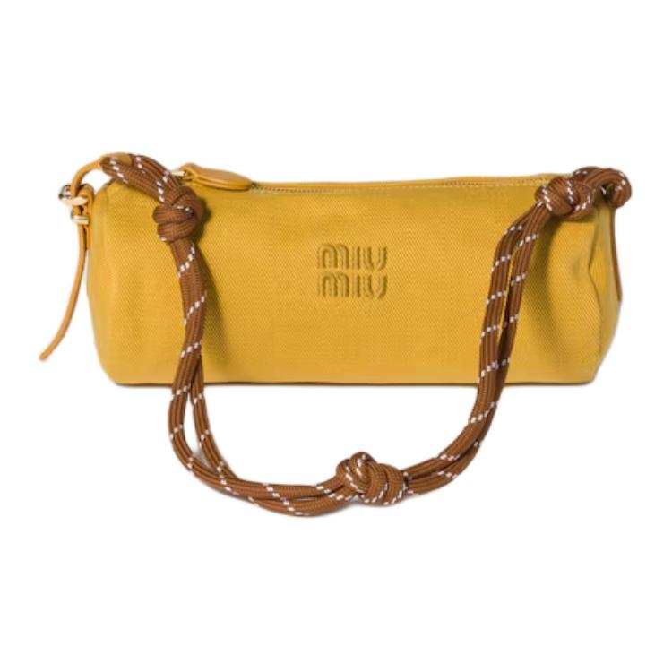 MIU MIU Cotton Handbag Women's Yellow