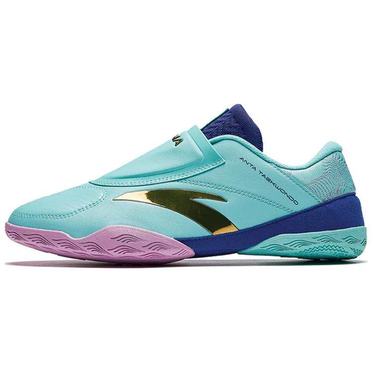 Anta Comfortable Slip Resistant Abrasion Resistant Low top Professional Taekwondo Shoes Men's Green Blue