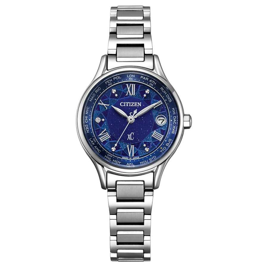 CITIZEN C Collection Light Powered Quartz Movement Titanium Strap Watch 28mm Women's Watch Blue Dial
