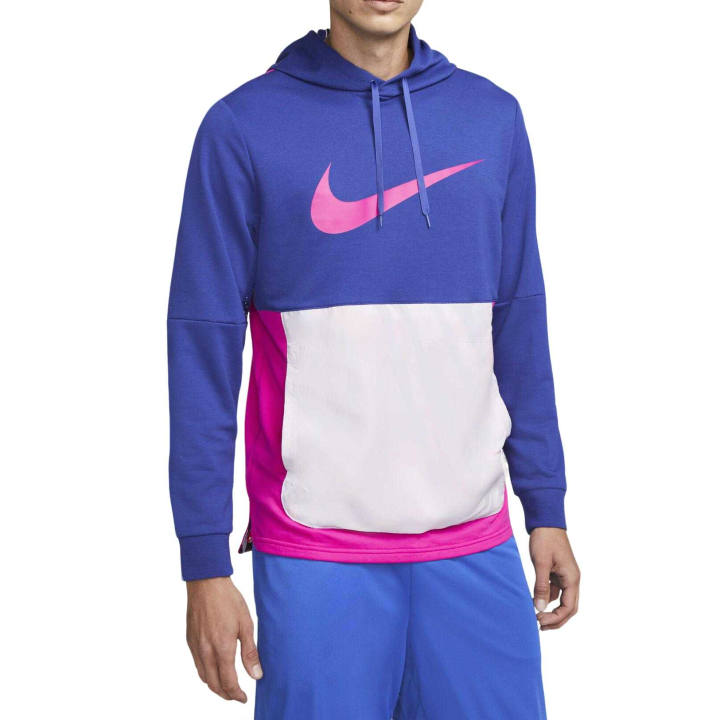 Nike Nike Dri Fit Sweatshirts Men's Dark Royal Blue/Doll/Active Pink Hooded Moderate Regular