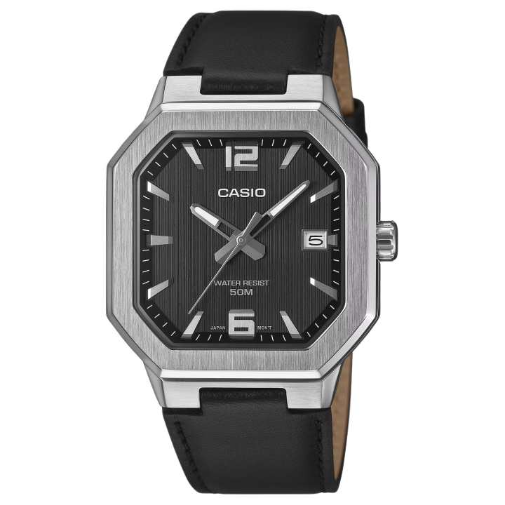 CASIO CASIO STANDARD Quartz Movement Genuine Leather Strap Watch Men's Watches Black Dial