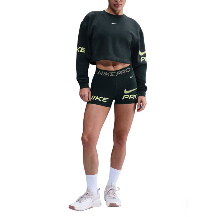 Nike Nike Pro Sweatshirts Women's Seaweed/Light Lemon Roll/White Crew Neck Moderate