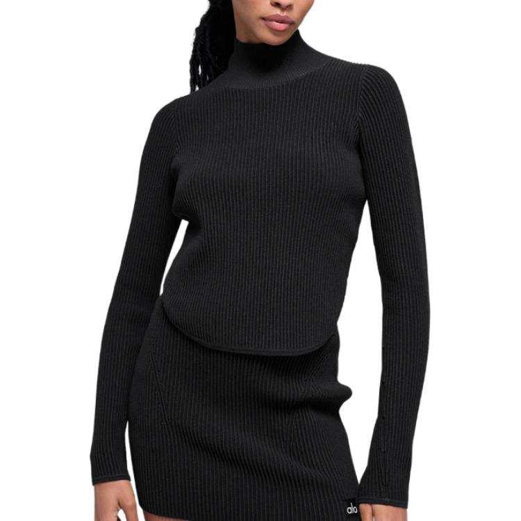 Alo Yoga Denim Knit Backless Long Sleeve Knitwear Women's