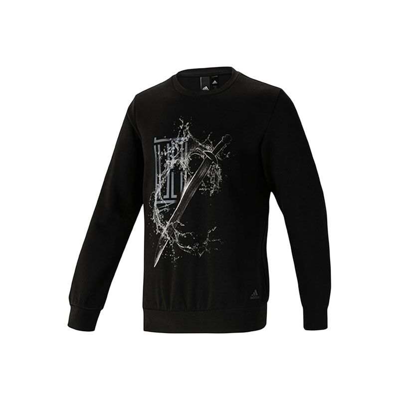 Adidas Adidas Sweatshirts Men's Black Crew Neck Moderate