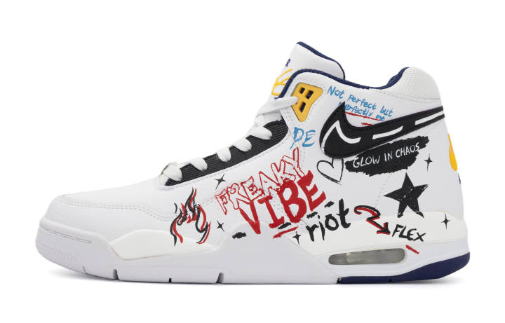 Nike Nike Flight Legacy Rebellion Declaration Cushioning Mid top Vintage Basketball Shoes Men's White