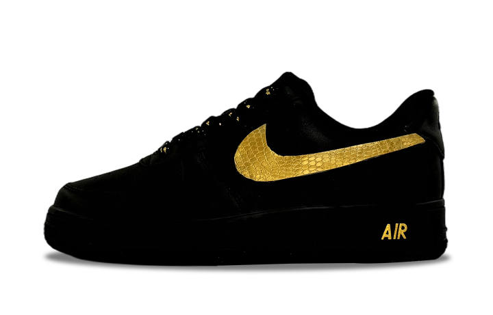 Nike Nike Air Force 1 Golden Scale Abrasion Resistant Low top Skateboard Shoes Unisex Black