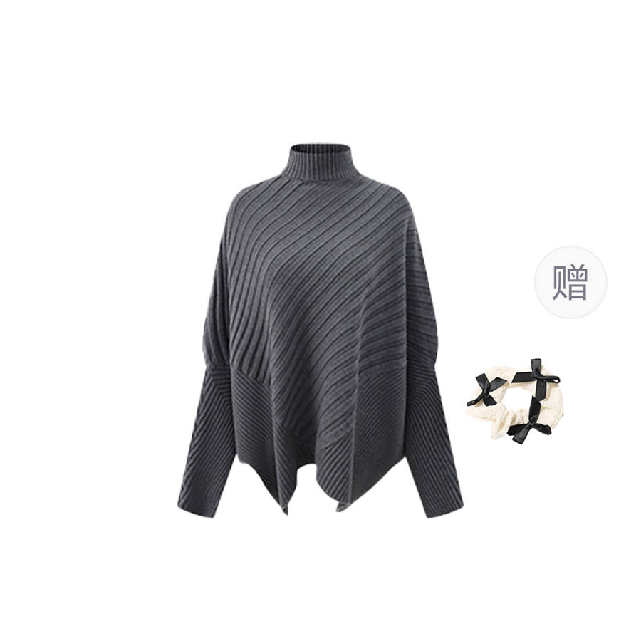 CPAURA Knitwear Women's Half Turtleneck Moderate Batwing