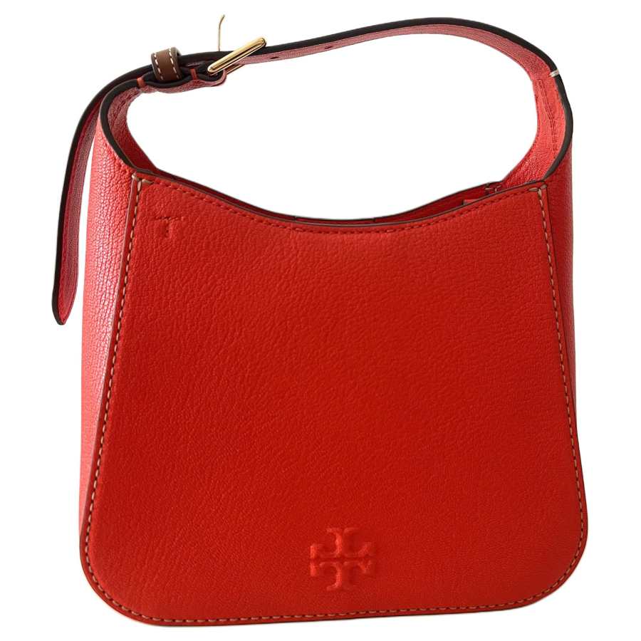 TORY BURCH Sheepskin One Shoulder Handbag Women's Orange Red