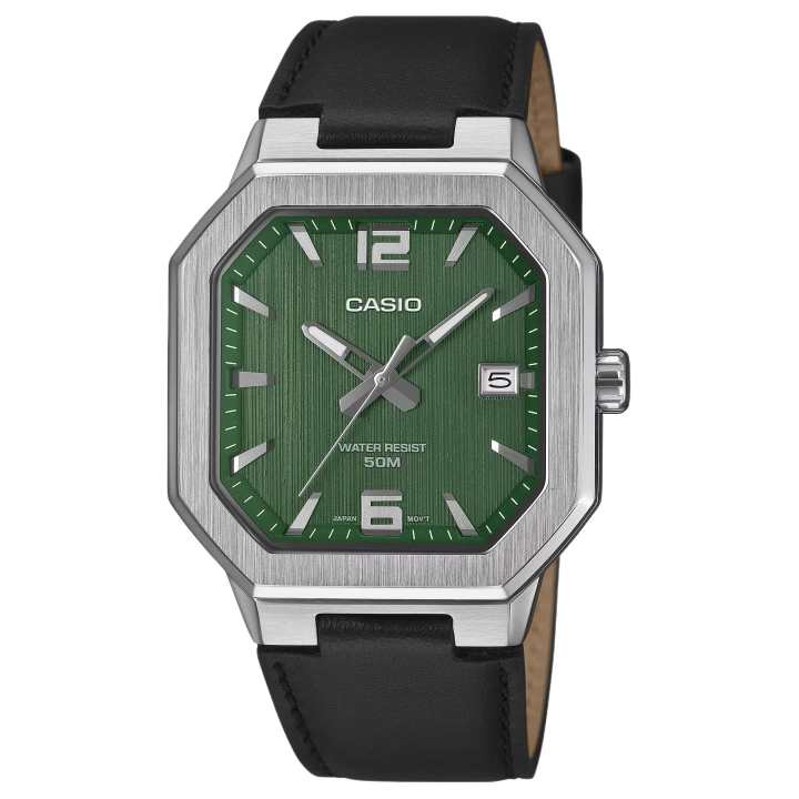 CASIO CASIO STANDARD Quartz Movement Genuine Leather Strap Watch Men's Watches Green Dial