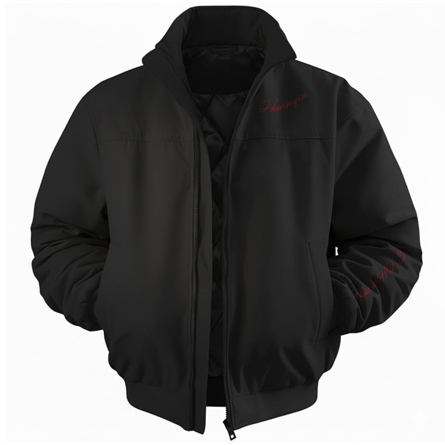 HUANQIU Puffer Jackets Unisex Stand Collar Thickened Puffer Jacket