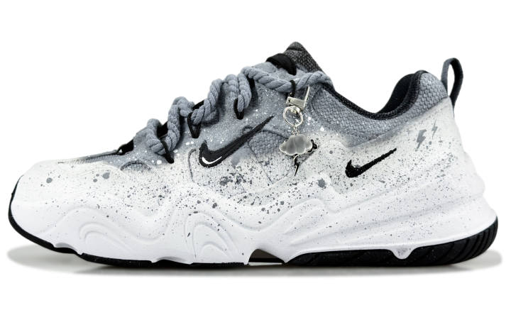 Nike Nike Tech Hera Dark Cloud Obscures The Sun Abrasion Resistant Low top Casual Shoes Unisex Gray White