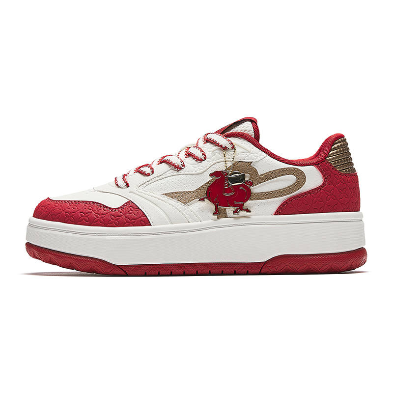 Anta Sunny Breeze Skateboard Shoes Women's Ivory White/Crimson/Metal Bright Color