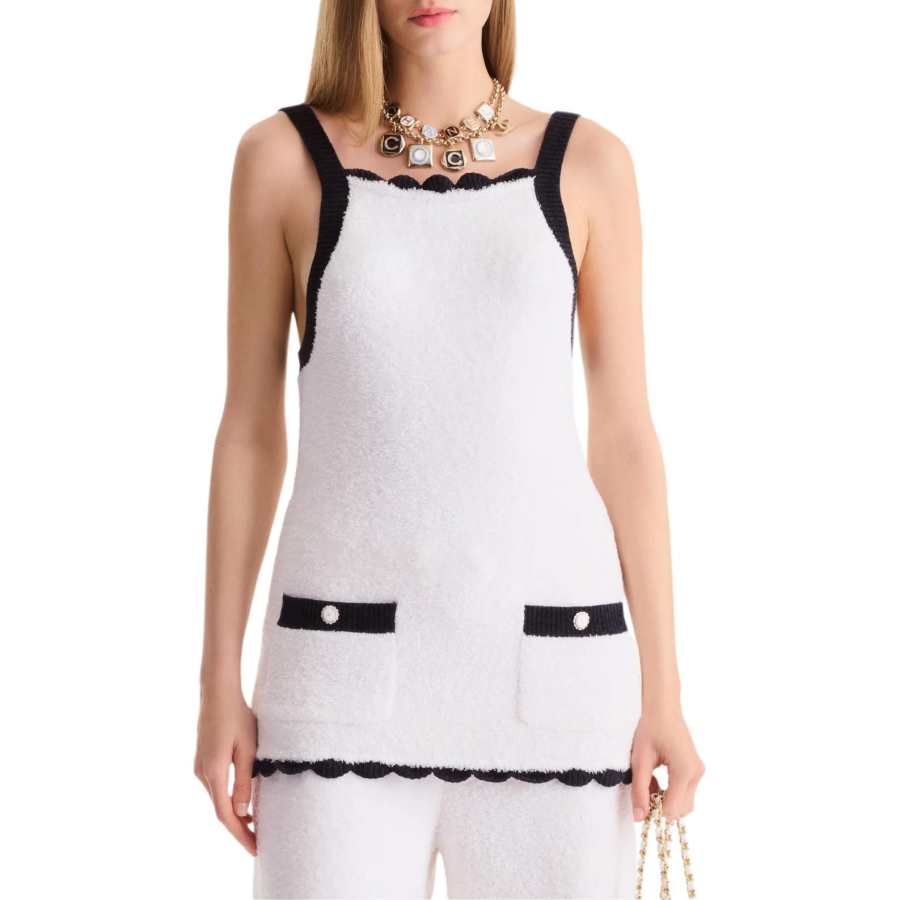 CHANEL Camisoles Women's White Square Collar Moderate Other