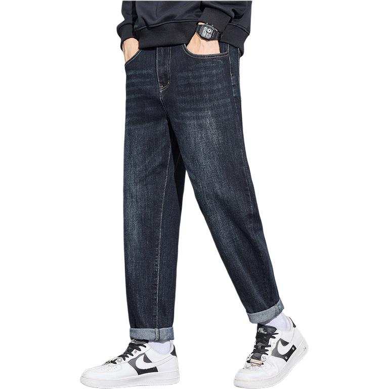 Tonlion Jeans Unisex Dark Blue Moderate Tapered Pants