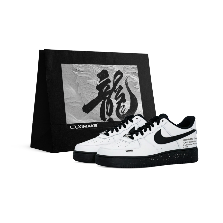 Nike Nike Air Force 1 Abrasion Resistant Height Increasing Low top Skateboard Shoes Unisex Black White