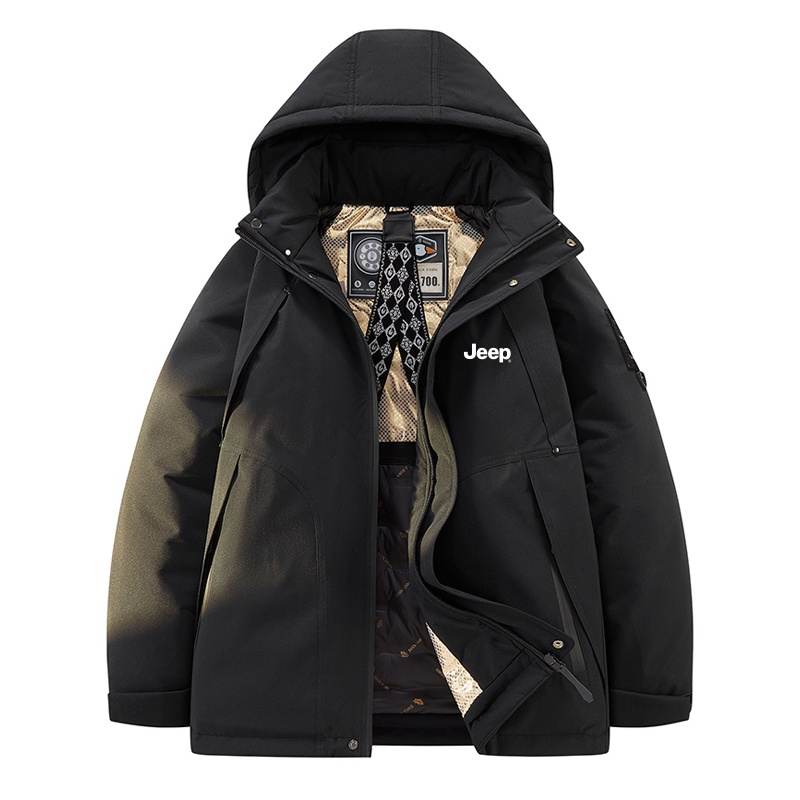 Jeep Jeep Down Jackets Unisex Hooded Fleece Lined