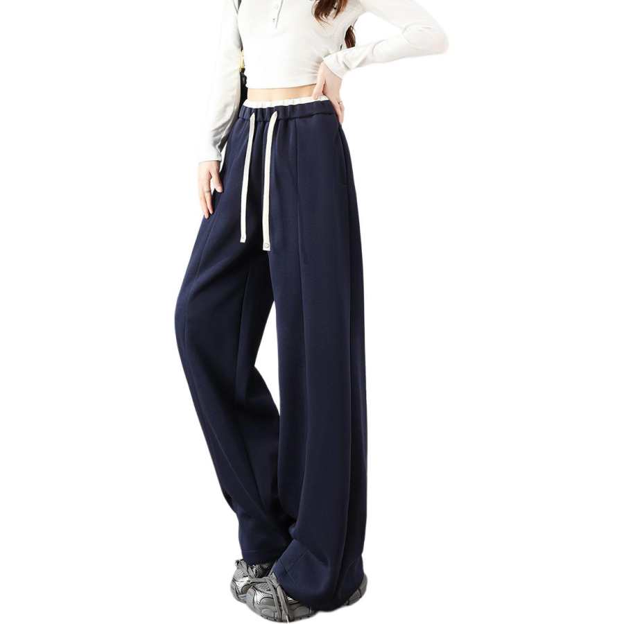 Tonlion Casual Pants Women's Moderate Wide Leg Pants