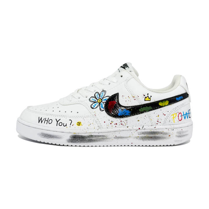 Nike Nike Court Vision Joyful Time Leather Cushioning, Wear Resistant Low top Skateboard Shoes Men's