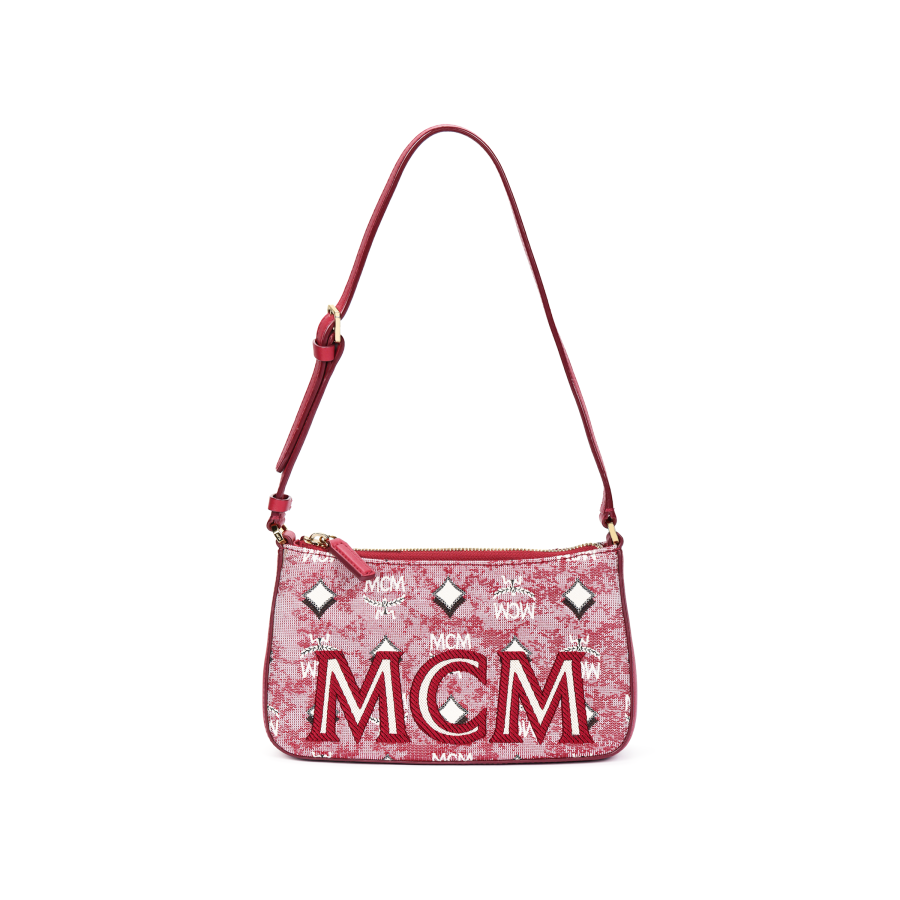 MCM MCM Fabric Shoulder Bag Mini Women's Red