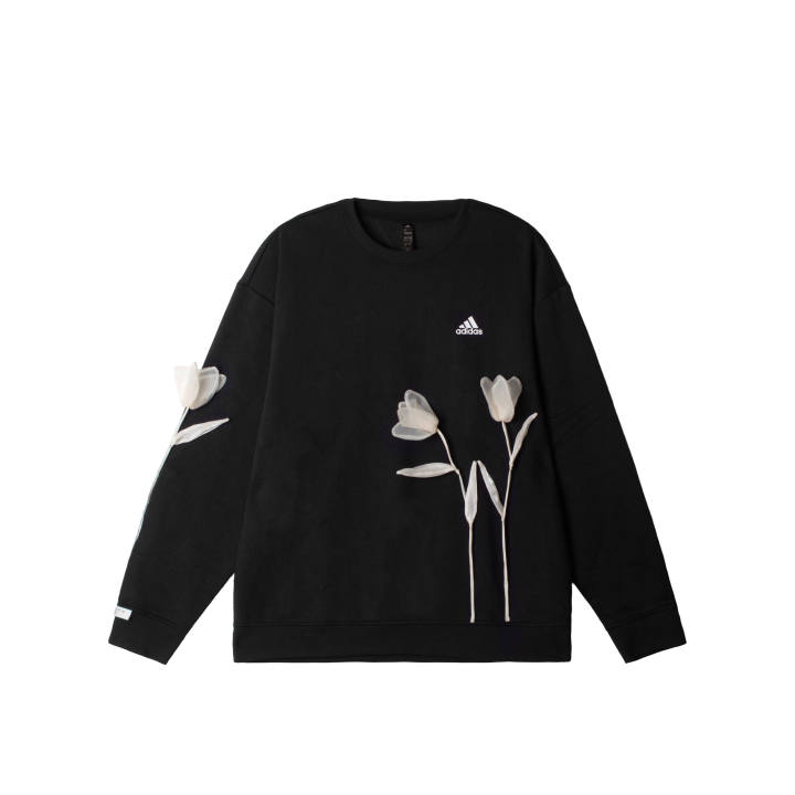 Adidas Adidas LABEL Sweatshirts Unisex Black Crew Neck Moderate