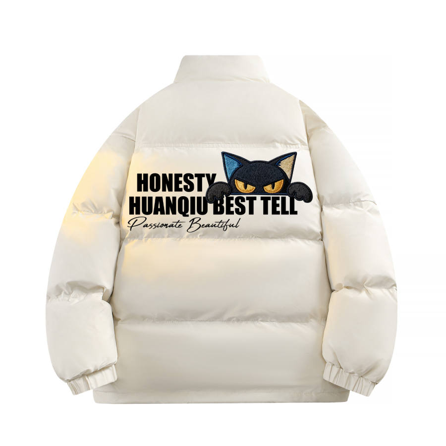 HUANQIU Down Jackets Unisex Stand Collar Thickened Puffer Jacket